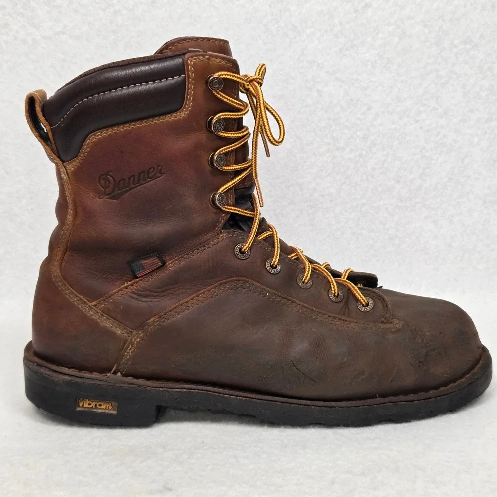 Danner Quarry USA Work Boots Mens 11.5 EE Brown Alloy Toe Gore-Tex Vibram 17317
